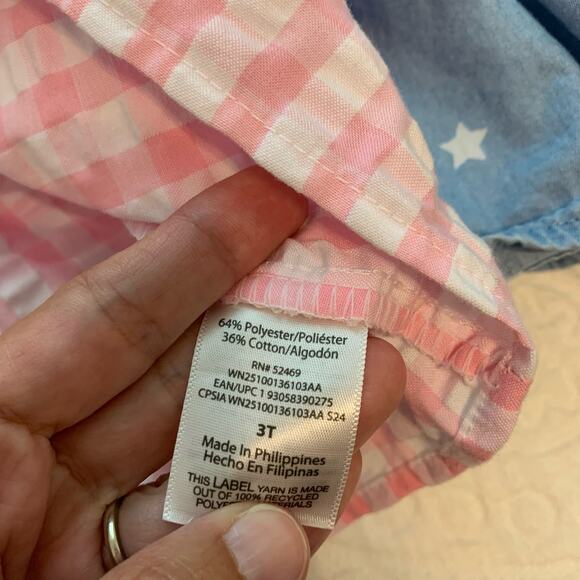 Wonder Nation Pink Gingham and Blue Chambray Dresses - Picture 2 of 8